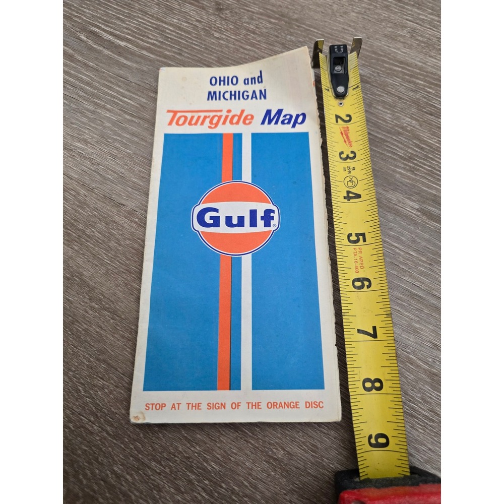 Vintage Gulf‎ Oil Ohio Michigan Tourgide Map Gas Station Road Map Automobilia